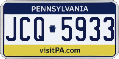 PA license plate JCQ5933
