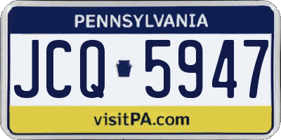 PA license plate JCQ5947