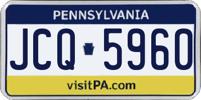 PA license plate JCQ5960