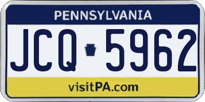 PA license plate JCQ5962