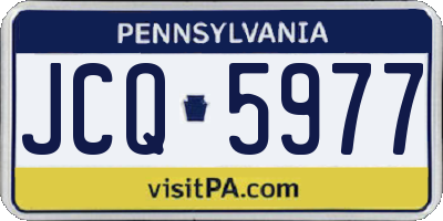 PA license plate JCQ5977