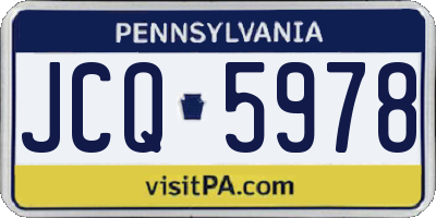 PA license plate JCQ5978