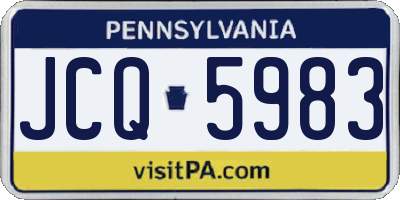 PA license plate JCQ5983