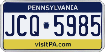 PA license plate JCQ5985