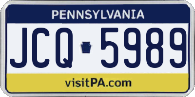 PA license plate JCQ5989