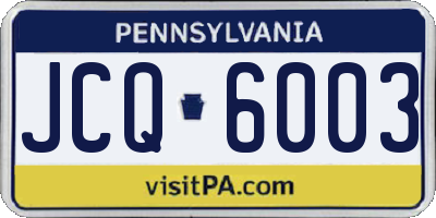 PA license plate JCQ6003