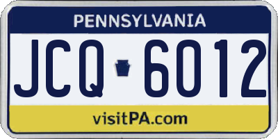 PA license plate JCQ6012