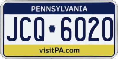 PA license plate JCQ6020
