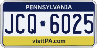 PA license plate JCQ6025