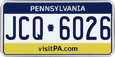 PA license plate JCQ6026