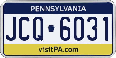 PA license plate JCQ6031