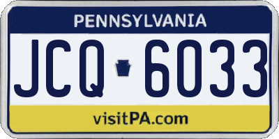PA license plate JCQ6033