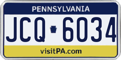 PA license plate JCQ6034