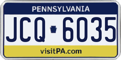 PA license plate JCQ6035