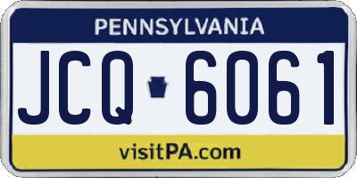 PA license plate JCQ6061