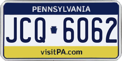 PA license plate JCQ6062