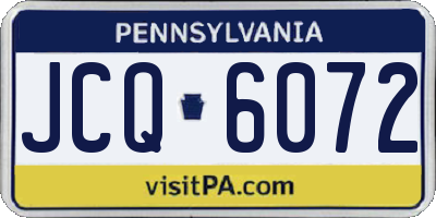 PA license plate JCQ6072