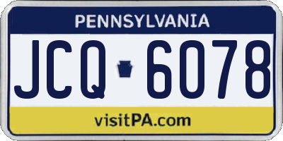 PA license plate JCQ6078