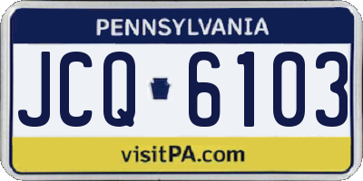 PA license plate JCQ6103