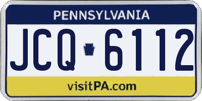 PA license plate JCQ6112