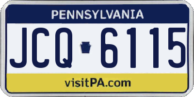 PA license plate JCQ6115