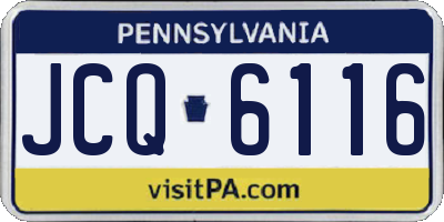 PA license plate JCQ6116