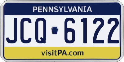 PA license plate JCQ6122