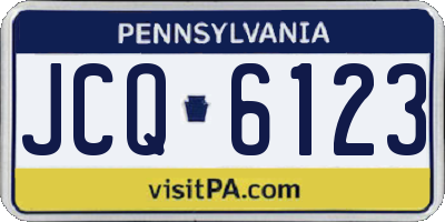 PA license plate JCQ6123
