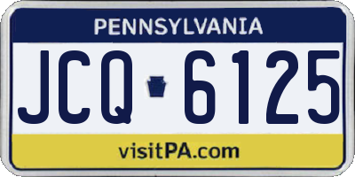 PA license plate JCQ6125