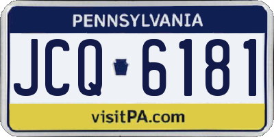 PA license plate JCQ6181