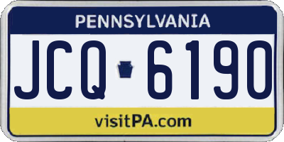 PA license plate JCQ6190