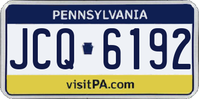 PA license plate JCQ6192