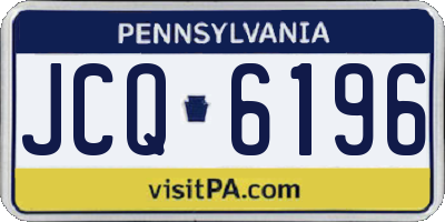 PA license plate JCQ6196