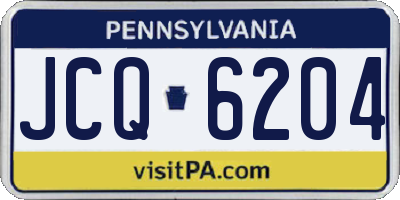 PA license plate JCQ6204