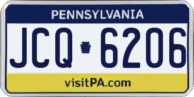 PA license plate JCQ6206