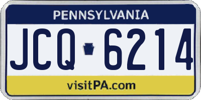 PA license plate JCQ6214