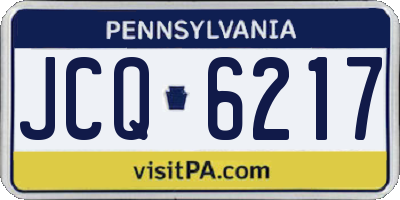 PA license plate JCQ6217
