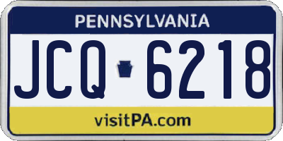 PA license plate JCQ6218