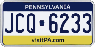 PA license plate JCQ6233