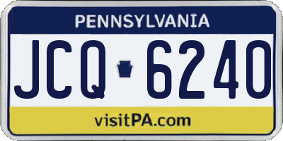 PA license plate JCQ6240