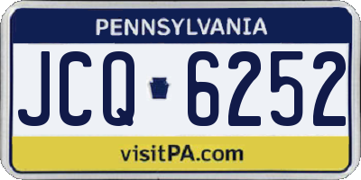 PA license plate JCQ6252