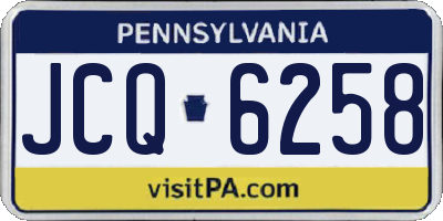 PA license plate JCQ6258
