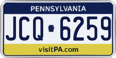 PA license plate JCQ6259