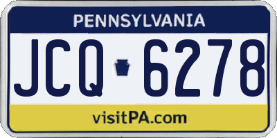 PA license plate JCQ6278