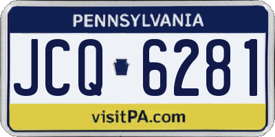 PA license plate JCQ6281