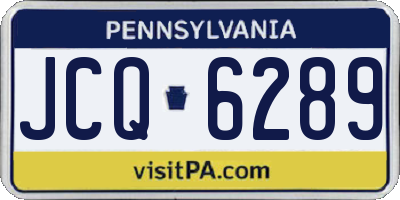 PA license plate JCQ6289