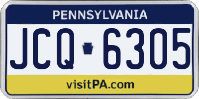 PA license plate JCQ6305