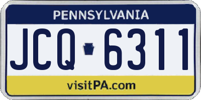PA license plate JCQ6311