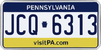PA license plate JCQ6313
