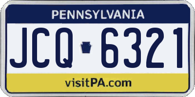 PA license plate JCQ6321